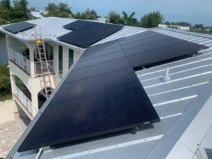 Solar Array installed on a metal roof in Holmes Beach, FL