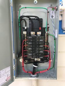 Disconnect box wiring on a solar installation on a metal roof in WInter Haven, FL