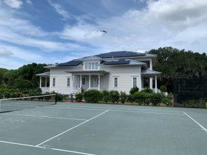 Side view of a solar installation on a metal roof in WInter Haven, FL