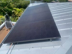 Solar Array installed on a metal roof in Holmes Beach, FL
