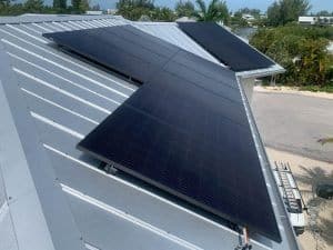 Solar Array installed on a metal roof in Holmes Beach, FL