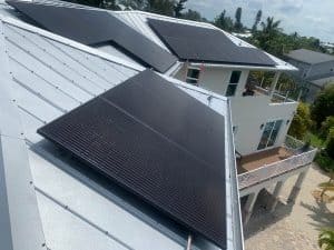 Solar Array installed on a metal roof in Holmes Beach, FL